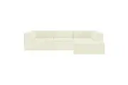 Sarantino Novi 3-Seater Modular Sofa with Ottoman in Cream Non-Slip Bottom Lounge