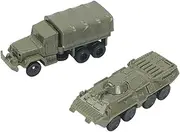 2 Pieces 1:144 Assembly Vehicle Model Model Building 4D M35 Truck Model for Kids