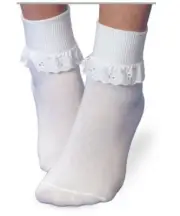 Jefferies Socks White Eyelet Lace Turn Cuff Sock NB INF TOD XS