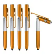 5pcs Multifunction Stylus Pen Capacitive Touch Screen Ballpoint Pens, Orange