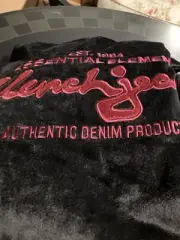 Clench Jeans Co Heavy Velour Lined Hood Pullover Track Set Black Burgundy Red XL