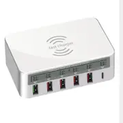 Multi Usb Power Charger Wireless Fast Charging Stand Dock Station
