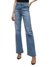 Veronica Beard Crosbie High Rise Wide Leg Jeans in Amethyst