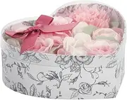MATHILDE M. Pink & White Heart Shaped Bouquet Soap Box - Rose Fragrance