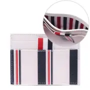 Thom Browne 21SS Three Stripe Tab Striped Card Wallet (FAW035A_07696_100_21S)