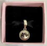 New Pandora Destinations Charm Aruba Black Logo Dangle CZ Sterling Silver Charm