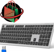 TECKNET Bluetooth Keyboard Rechargeable, 4-Device Free Switching (2.4G+BT),