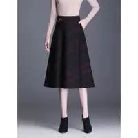 在飛比找ETMall東森購物網優惠-格子中長款氣質顯瘦高腰半身裙