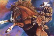 Ceramic Tile Mural Backsplash Taylor Western Cowboy Horse Art JTA035
