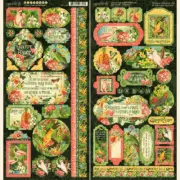 GRAPHIC 45 "LOST IN PARADISE" 2 (6X12) STICKER SHEETS TROPIC SCRAPJACK'S PLACE