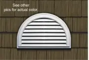 Cream 34”x22” Gable Vent Half-Round Vinyl J-Block Accessory Premium Trim HRDGV