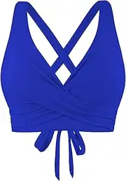 [Generic] Swim Cover up Women Pants Full Coverage Bikini Top Up Swim Crop Top Tie Back Bathing Suit Tops Womens Swimsuits with Shorts Bottoms Set
