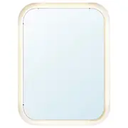 STORJORM Mirror with integrated lighting, white, 80x60 cm