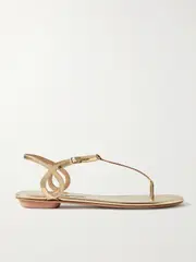 [Aquazzura] Aquazzura - Almost Bare Metallic Leather Sandals - Gold - IT36 IT 36 Gold