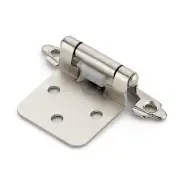 20 Pack 10 Pairs 1/2 inch Overlay Cabinet Hinges Satin Nickel Semi-Concealed ...