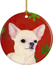 Chihuahua Red Snowflakes Holiday Christmas Ornament Caroline's Treasures SS4679-CO1