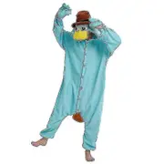 Men Pajamas Perry The Platypus Kigurumi Women Onesie For Adults Monster Cosplay E platypus onesie M