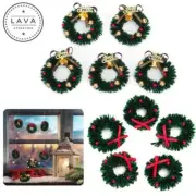 Home Decor 5pcs Mini Christmas Wreaths with Bows Christmas Tree Hanging Deocr