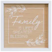 LVD 24cm MDF Family Blessing Sign Wall Hanging Home Decor Plaque Shelf Display