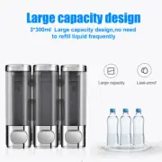 3 Soap Dispenser Wall Mounted Liquid Bathroom Hand Soap Shower Gel Shampoo