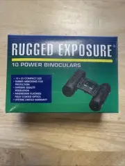 New In Box Vintage Rugged Exposure 10 X 25 Compact Size Binoculars 10 Power