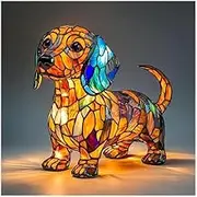 Dachshund lamp, Stained Resin Tabletop Night Light, Dog Series Art Night Light, Cute Pet Dogs Themed LED Table Lamps, for Fun Dog Lovers Gift