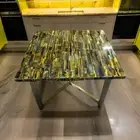 36" Square Tiger Eye Stone Centerpieces Coffee Table Unique Crystal Entryway Dec