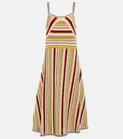 [Zimmermann] Zimmermann Vitali stripe crochet midi dress AU 12 multicoloured