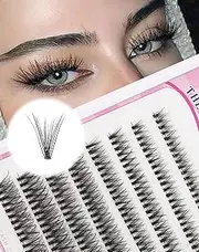 Fluffy Lash Clusters Wispy Lashes Clusters Natural Individual Lashes Manga Volume Clusters Eyelash Extensions C Curl Eyelash Clusters by Jiocolor(8mm-14mm)
