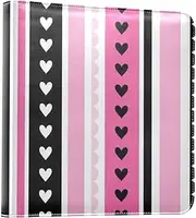 Black and Peach Valentine Heart Stripes Photo Album Photo Book Self Adhesive Pages Scrap Book Photo Albums Picture Albums For All Size Pictures 6x8