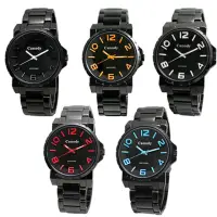 在飛比找momo購物網優惠-【CANODY】炫黑時尚彩色數字腕錶(黑-42mm-GM25