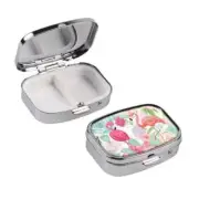 1pc Pill Case, 2 Compartment Medicine Case, Rectangle Decorative Box