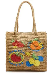 Damson Madder Fruity Straw Tote - Natural ONE SIZE