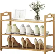 3 Tier Bamboo Shoe Rack Organizer Wooden Storage Shelves Stand Shelf