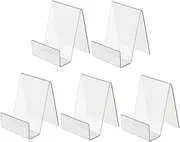 Angoily 5Pcs Clear Acrylic Book Display Stand Book Stand for Library Shop Use Elegant Tilt Design for Beautiful Book Presentation for Organizing Advertising