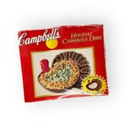 Campbells Ceramic Turkey Shaped Green Bean Casserole Dish w/Recipe - New In Box