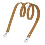 0.6" Genuine Leather Purse Strap for Bag (Cool Brown, Silver Buckle)