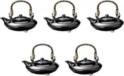 Set of 5, Black Jyoka, 6.5 x 6.1 x 3.0 inches (16.5 x 15.5 x 7.5 cm), No. 2 (400cc) | Jyoka Pottery (Setomonohonpo)