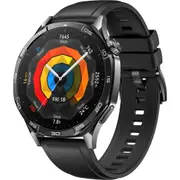 Huawei Watch GT 5 46mm Stainless Steel Case Smartwatch (Black Fluoroelastomer Strap)