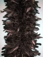 Black 80 Gram Chandelle Feather Boas 2-Yards For Halloween, Costume, Hats, Art