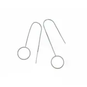 Silver Brass Round Threader Earring - 95mm - 2 Pieces 1 Pair - ER498