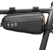 [WOTOW] Bike Frame Bag, Waterproof Bike Triangle Bag with Two Side Pockets, Reflective Bicycle Top Tube Phone Storage Pouch for Road Mountain Bike Cycling Travel （1.2L）