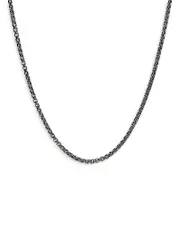 John Hardy Dark Silver Box Chain Necklace, 22