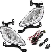 SILILAN Car Fog Lights Assembly with Wiring Switch Fit for H-yundai Elantra 2011-2013 12V 35W Front Left & Right Bumper Fog Lamp Assembly