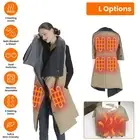 USB Heated Blanket Poncho Wrap 3 Heating Levels 6 Heat Zones Machine Washable