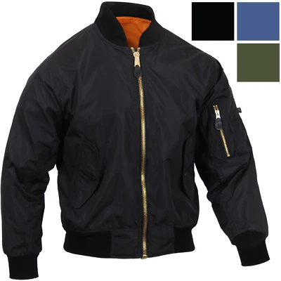 Lightweight MA1 Flight Jacket, Enhanced Nylon Military Bomber Air Force Coat