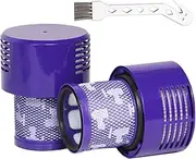 2 Pack V10 Filter Replacement, Compatible with Dyson V10 Cordless Vacuum Cleaner, V10 Cyclone Series, V10 Animal, V10 Absolute, V10 Total Clean, SV12, Washable & Reusable, Part no. 969082-01