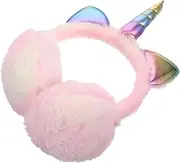 [Healeved] Cute Unicorn Plush Earmuff Headband for Winter Soft Comfortable Warm Earmuff Stretchable Design for Outdoor Activities for Skiing Snowboarding