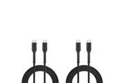 2PK Bonelk Long-Life Easy Grip USB-C Male Charging Cable 240W Connector 1.5m BLK