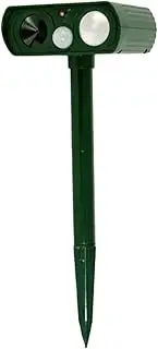 ibasenice Solar Powered Scare Outdoor Drive Device for Cats Birds Wildlife Energy Saving Easy to Install Year Protection Dark Green